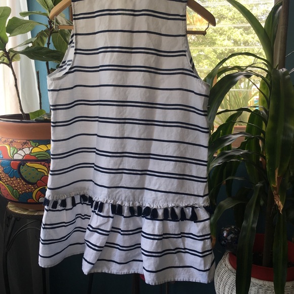 Chapter club women’s lined striped peplum top - Picture 3 of 7